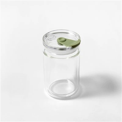 Tazza da viaggio in vetro a doppia parete con chiusura